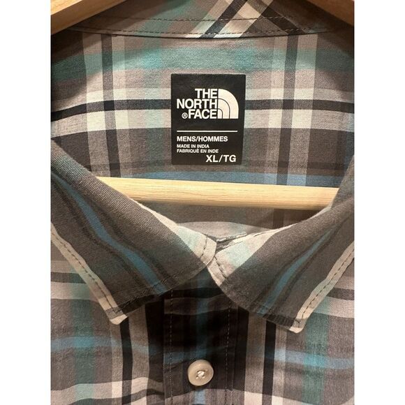 The North Face Shirt Mens XL Blue Plaid Short Sleeve Button Up Outdoor - Picture 4 of 8